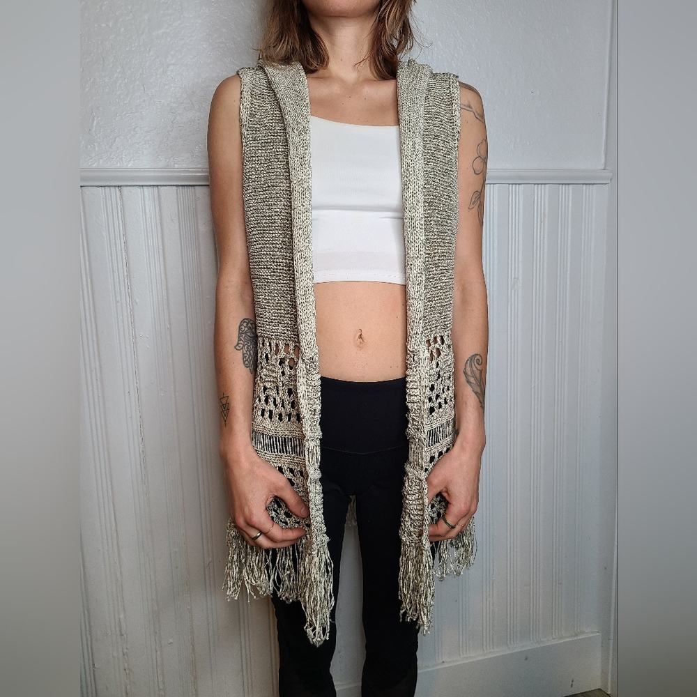 Elie Taharie S knit fringe vest